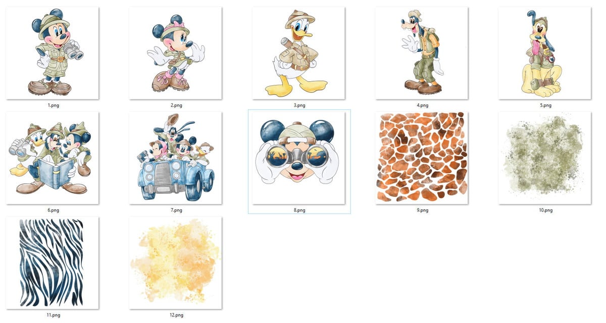 Kit Digital Mickey Safari Aquarela - Imagem 2