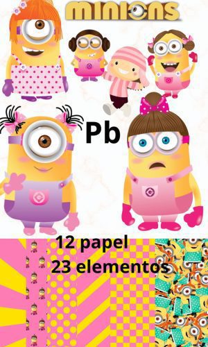 Kit Digital Minions Rosa