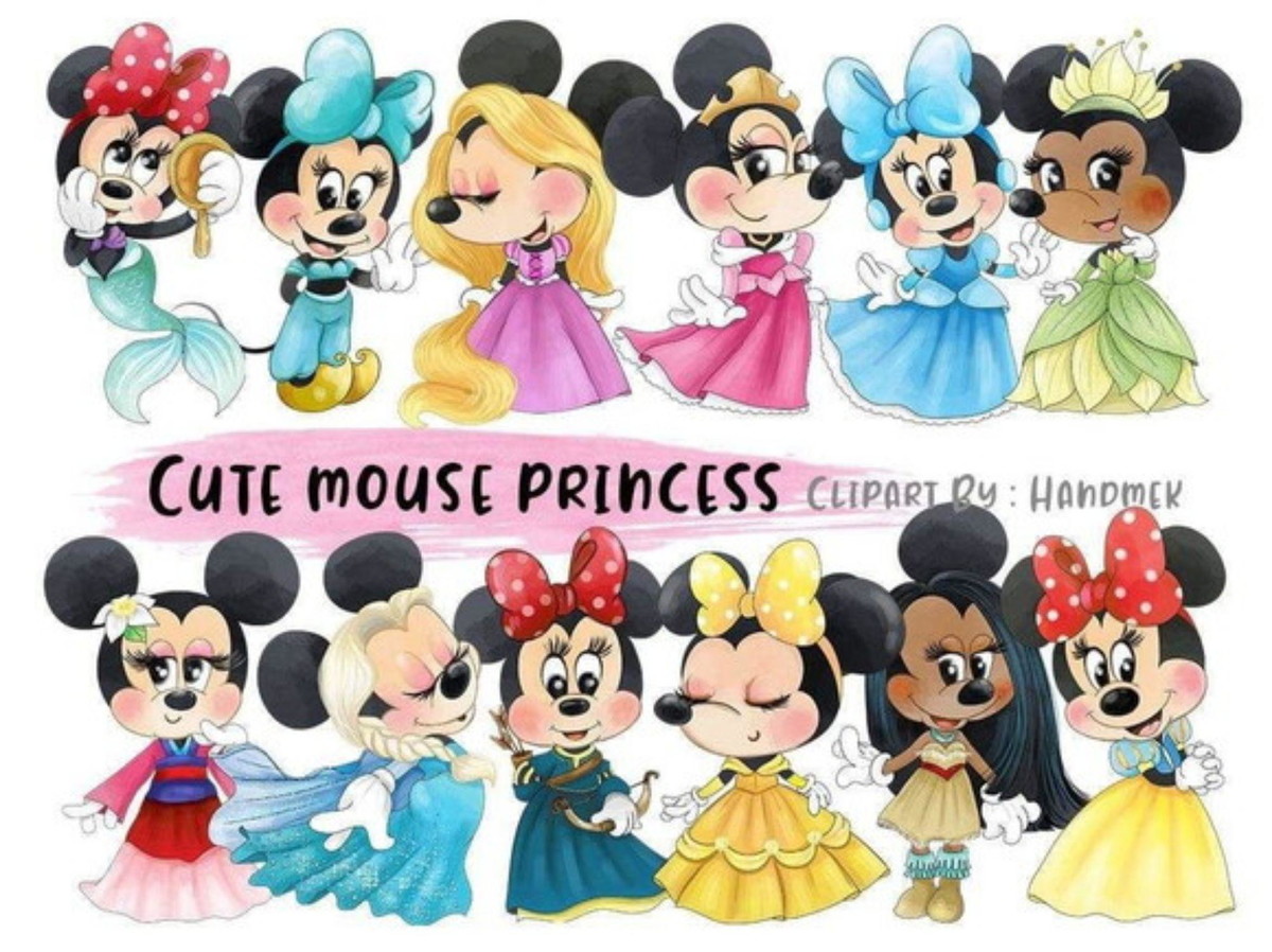 kit Digital Minnie aquarela PNG- Scrapbook
