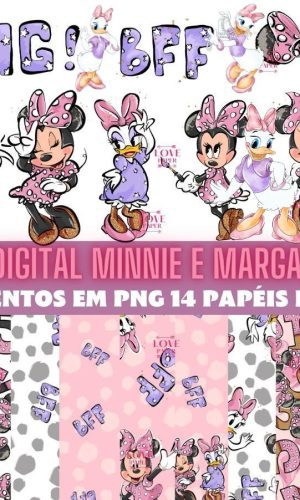 Kit Digital Minnie e Margarida