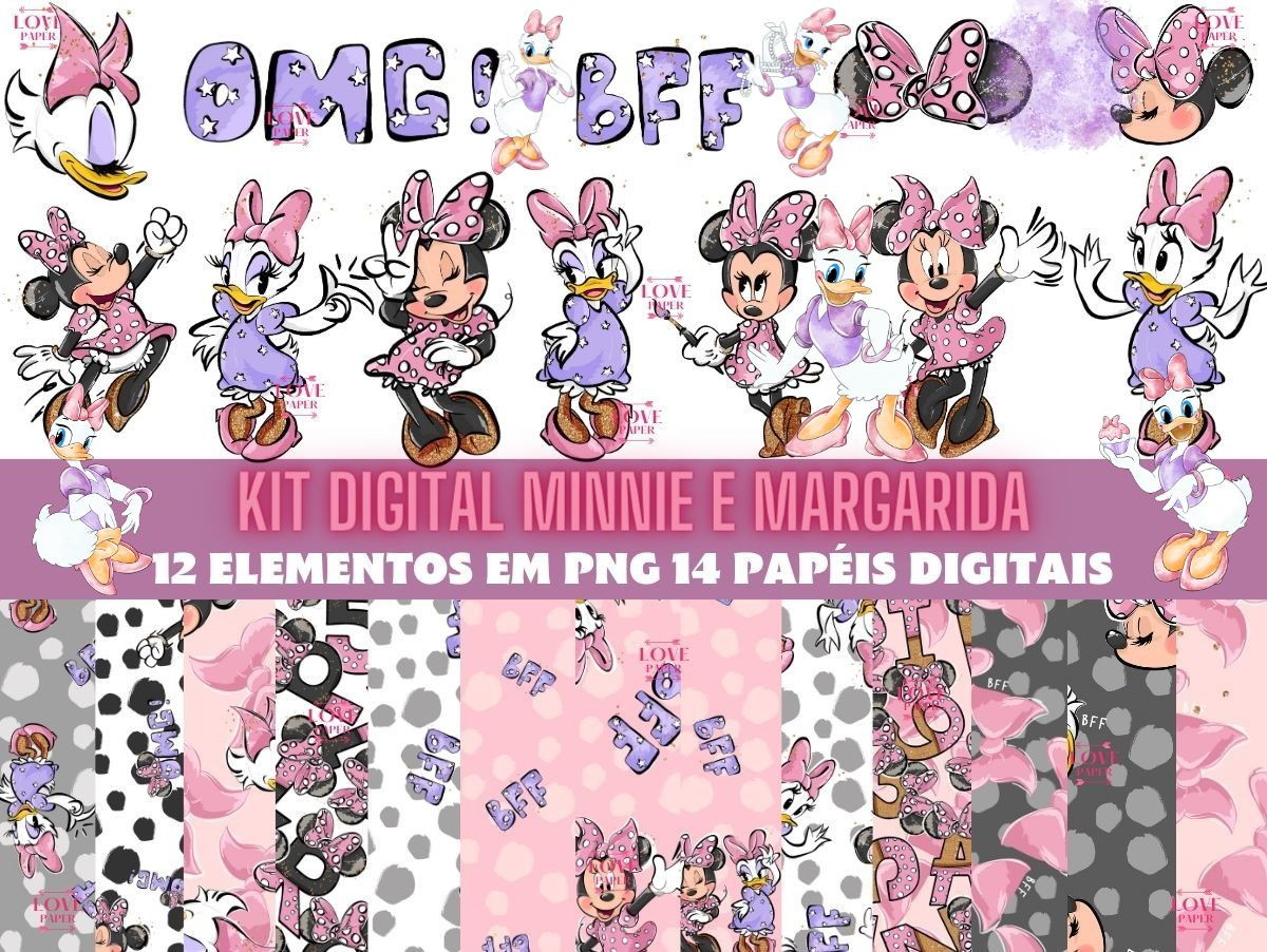 Kit Digital Minnie e Margarida