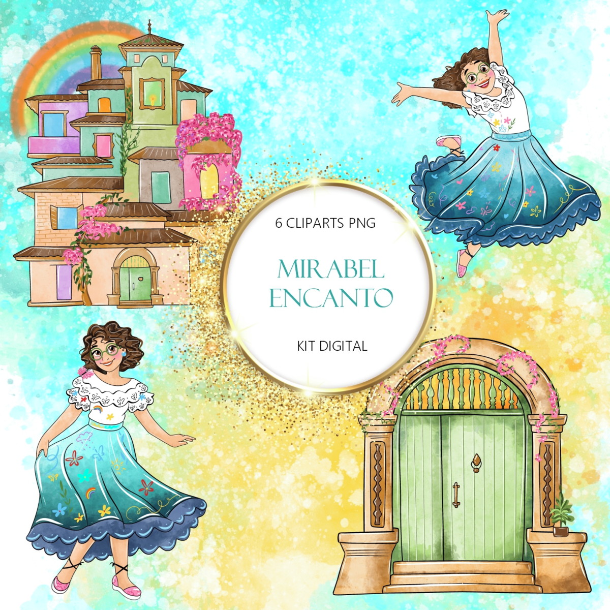 Kit Digital Mirabel Encanto Aquarela