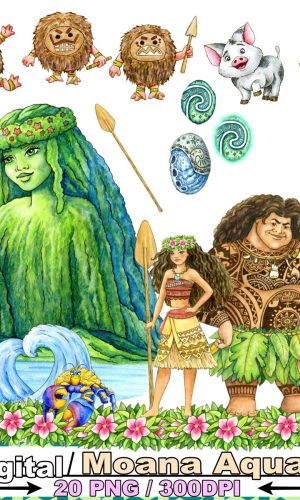 Kit Digital Moana Aquarela