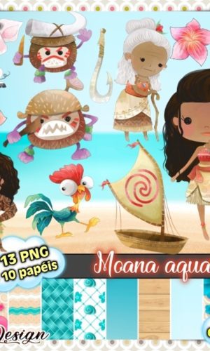 Kit Digital Moana Aquarela