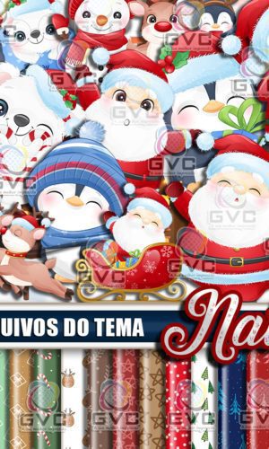 Kit Digital Natal Aquarela