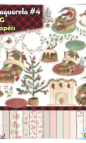 Kit Digital Natal Aquarela #4