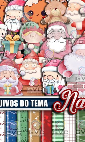 Kit Digital Natal Aquarela