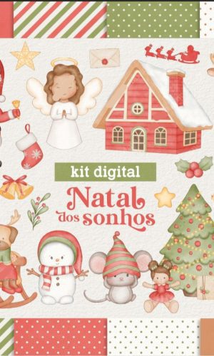 Kit Digital Natal dos Sonhos - Cliparts em Aquarela