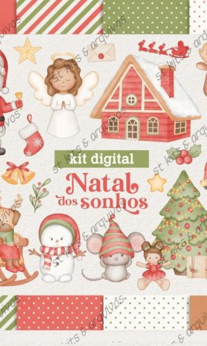 Kit Digital Natal dos Sonhos em Aquarela