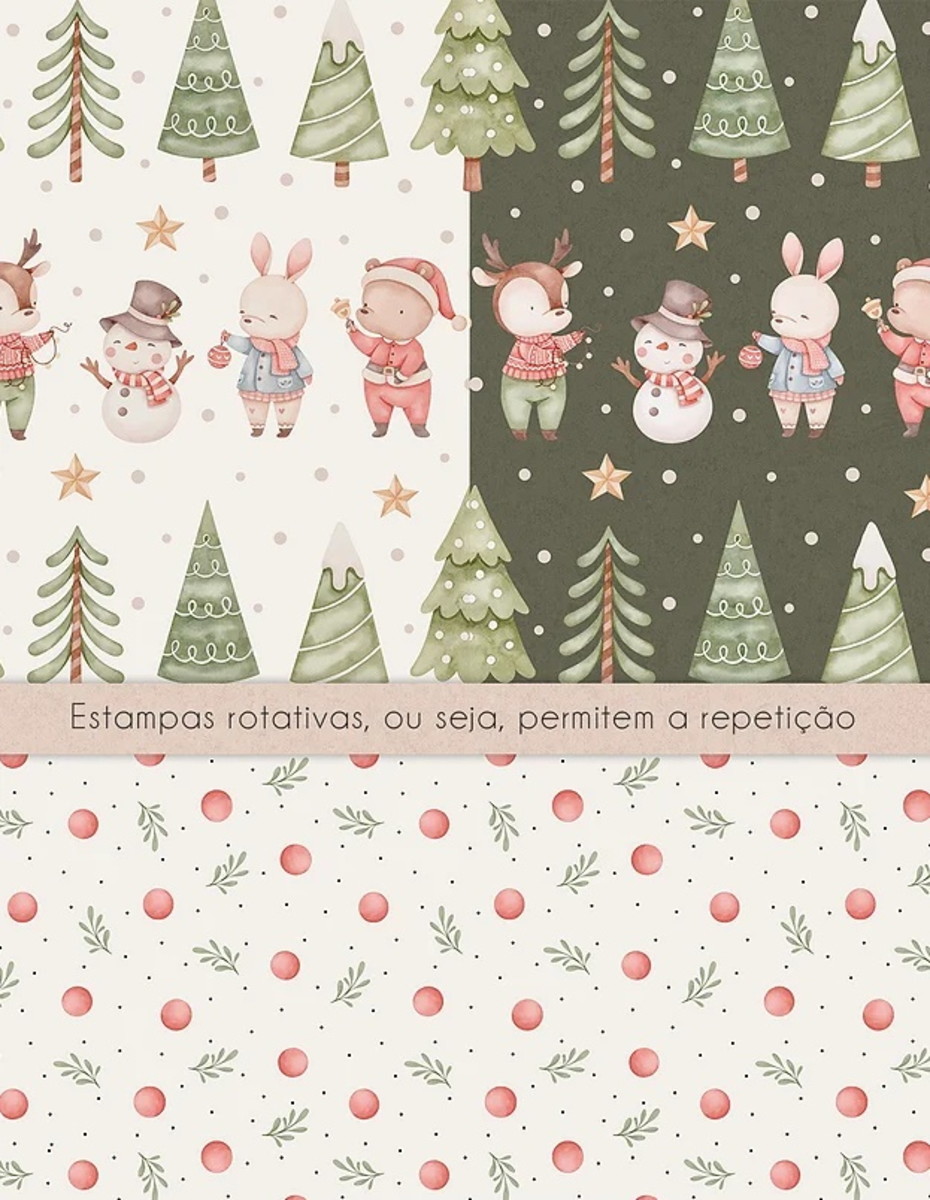 Kit Digital - Natal no Bosque Aquarela - Imagem 3
