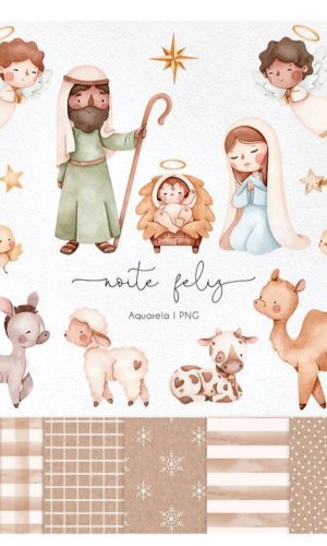 Kit Digital - Noite Feliz Aquarela
