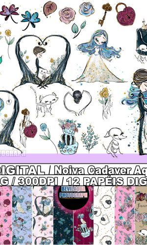 Kit Digital Noiva Cadáver Aquarela