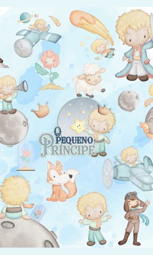 Kit Digital o Pequeno Principe Cute Aquarela Fofinho Png