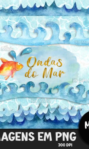 Kit Digital Ondas do Mar Aquarela