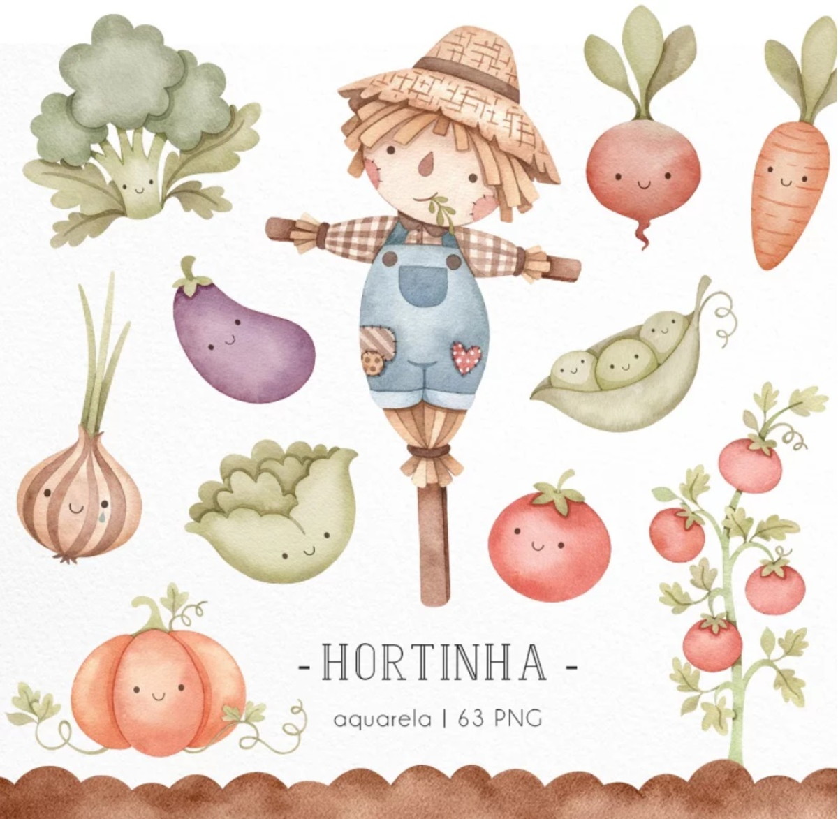 Kit Digital - Ortinha Aquarela