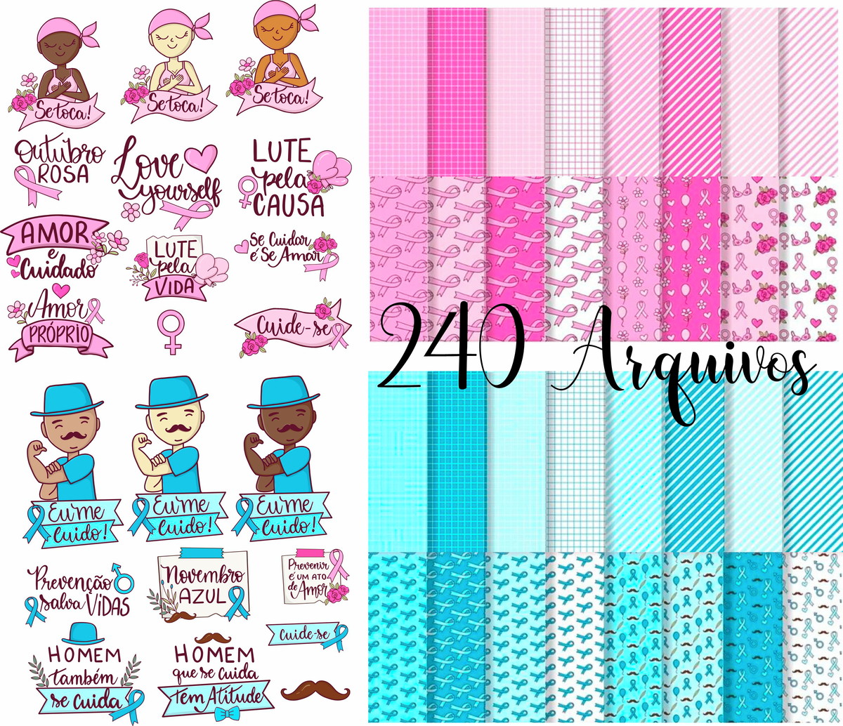 Kit Digital Outubro Rosa e Novembro Azul