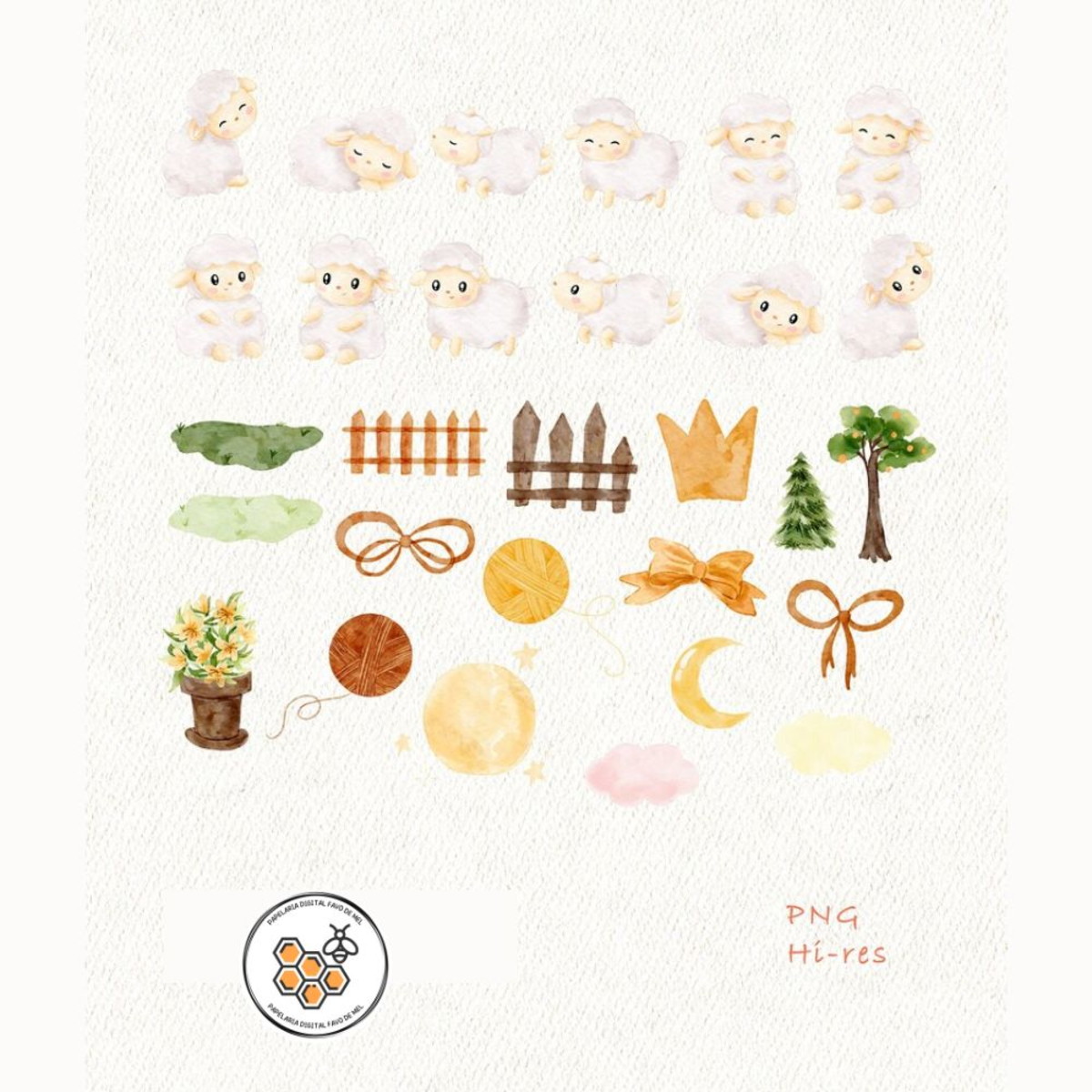 Kit Digital Ovelhinha Aquarela Premium - Baby Lamb - Imagem 5