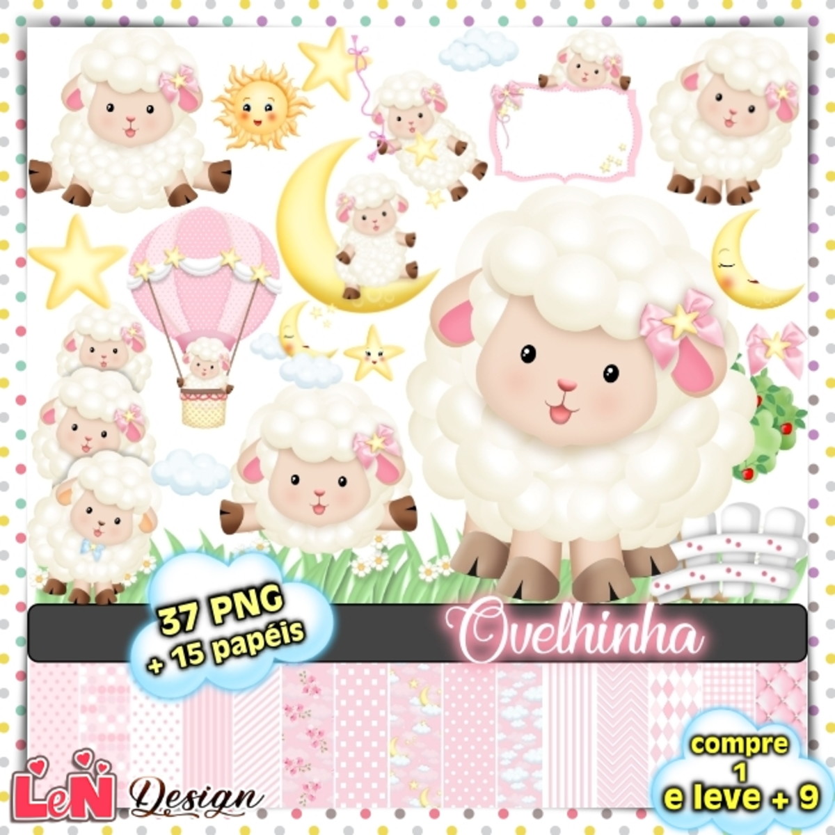 Kit Digital Ovelhinha Rosa