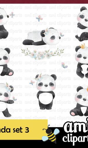 Kit Digital Panda aquarela #03