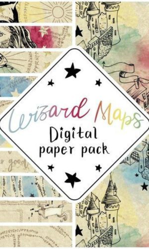 Kit Digital - Papéis Digitais Mapas Mágicos