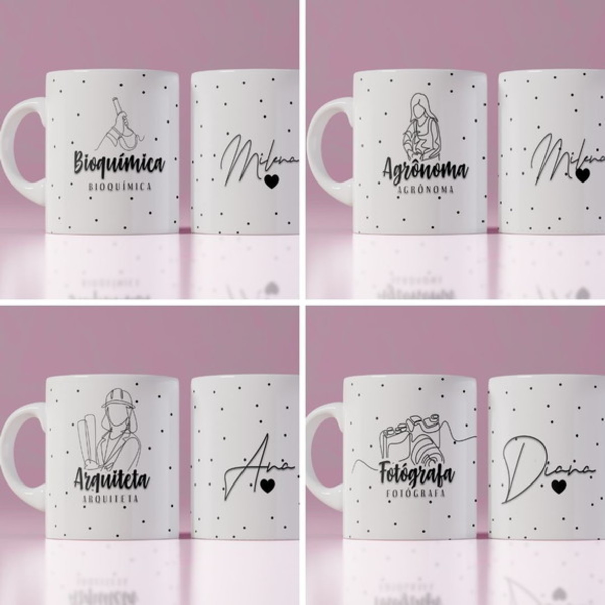 Kit Digital para Sublimação Canecas Profissões - Psd e Png - Imagem 5