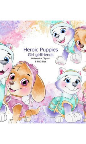 Kit Digital Patrulha Canina Aquarela #0013