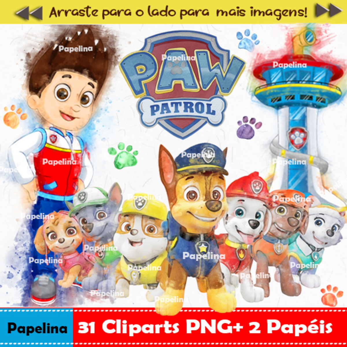 Kit Digital Patrulha Canina Aquarela