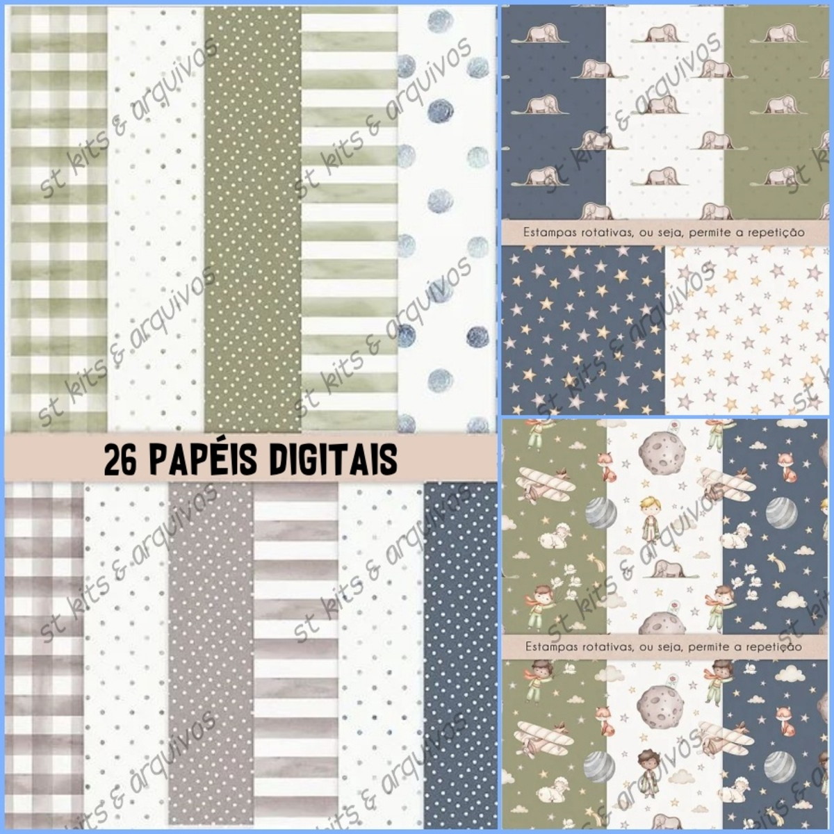Kit Digital Pequeno Príncipe em Aquarela - Imagem 4