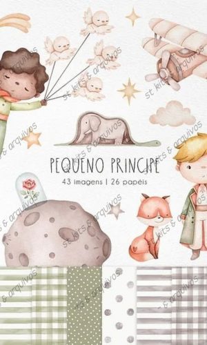 Kit Digital Pequeno Príncipe em Aquarela