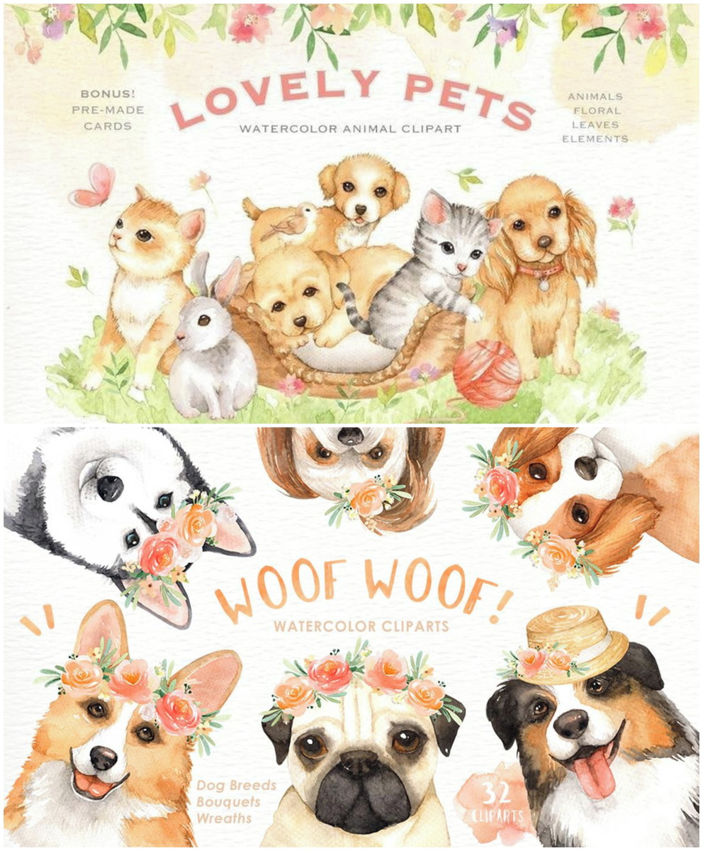 Kit Digital Pets Aquarela