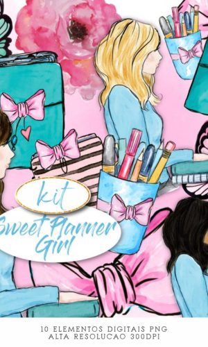 Kit Digital Planner Agenda Floral Aquarela 10 PNG -C.16
