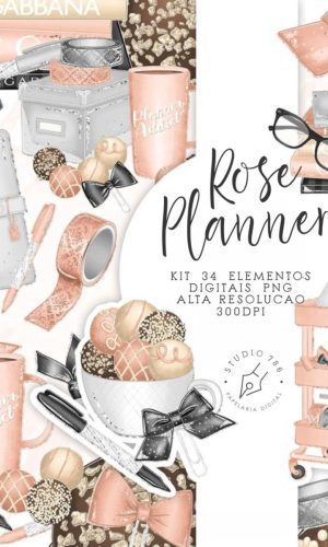 Kit Digital Planner Rose Home Office Aquarela 34 PNG -C.051