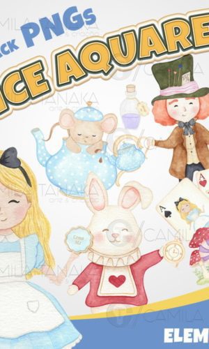 Kit Digital Png Alice Aquarela 4 (pague 1 Leve 3)