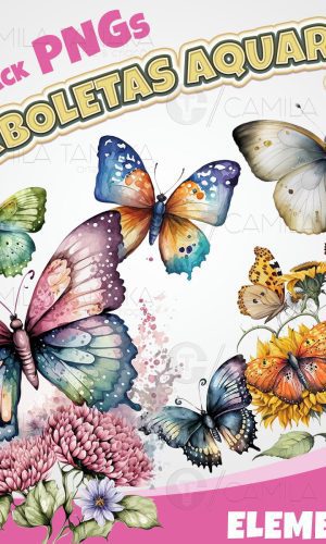 Kit Digital Png Borboletas Aquarela 11 (pague 1 Leve 3)
