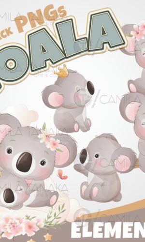 Kit Digital Png Coala Aquarela (pague 1 Leve 3)