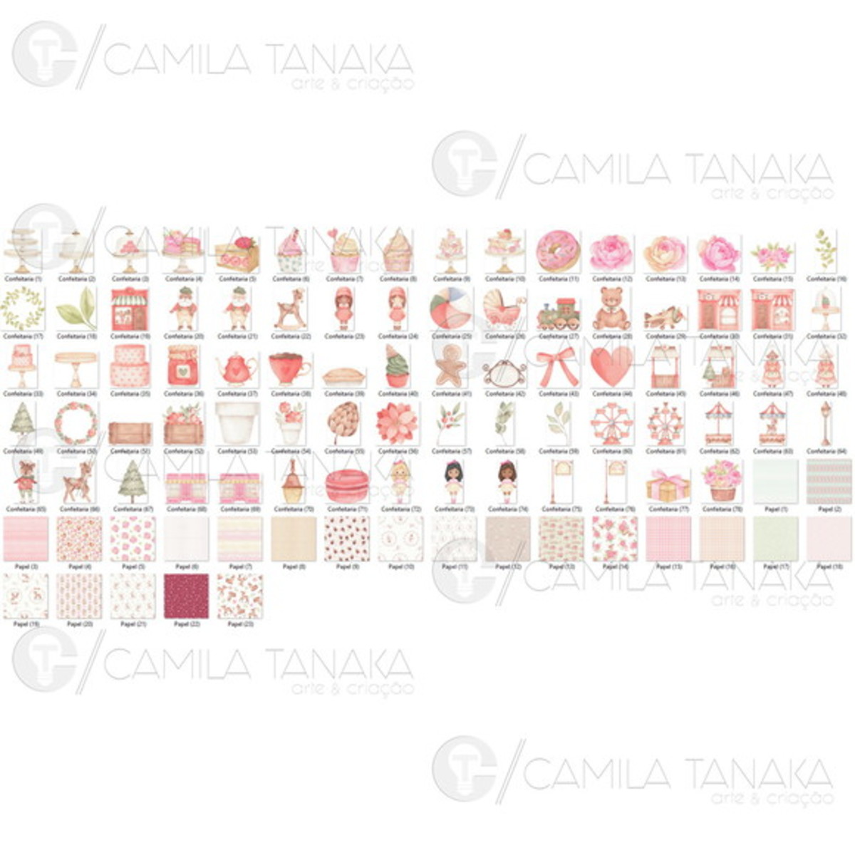 Kit Digital Png Confeitaria Aquarela 2 (pague 1 Leve 3) - Imagem 2