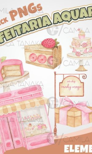 Kit Digital Png Confeitaria Aquarela 2 (pague 1 Leve 3)