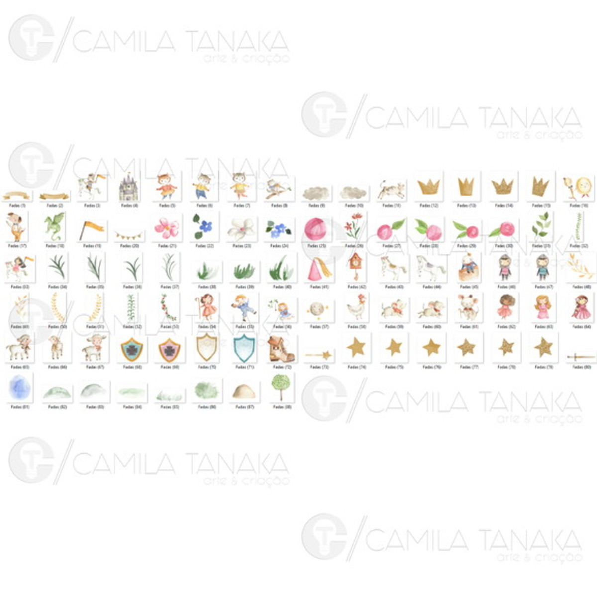 Kit Digital Png Conto de Fadas Aquarela 2 (pague 1 Leve 3) - Imagem 2