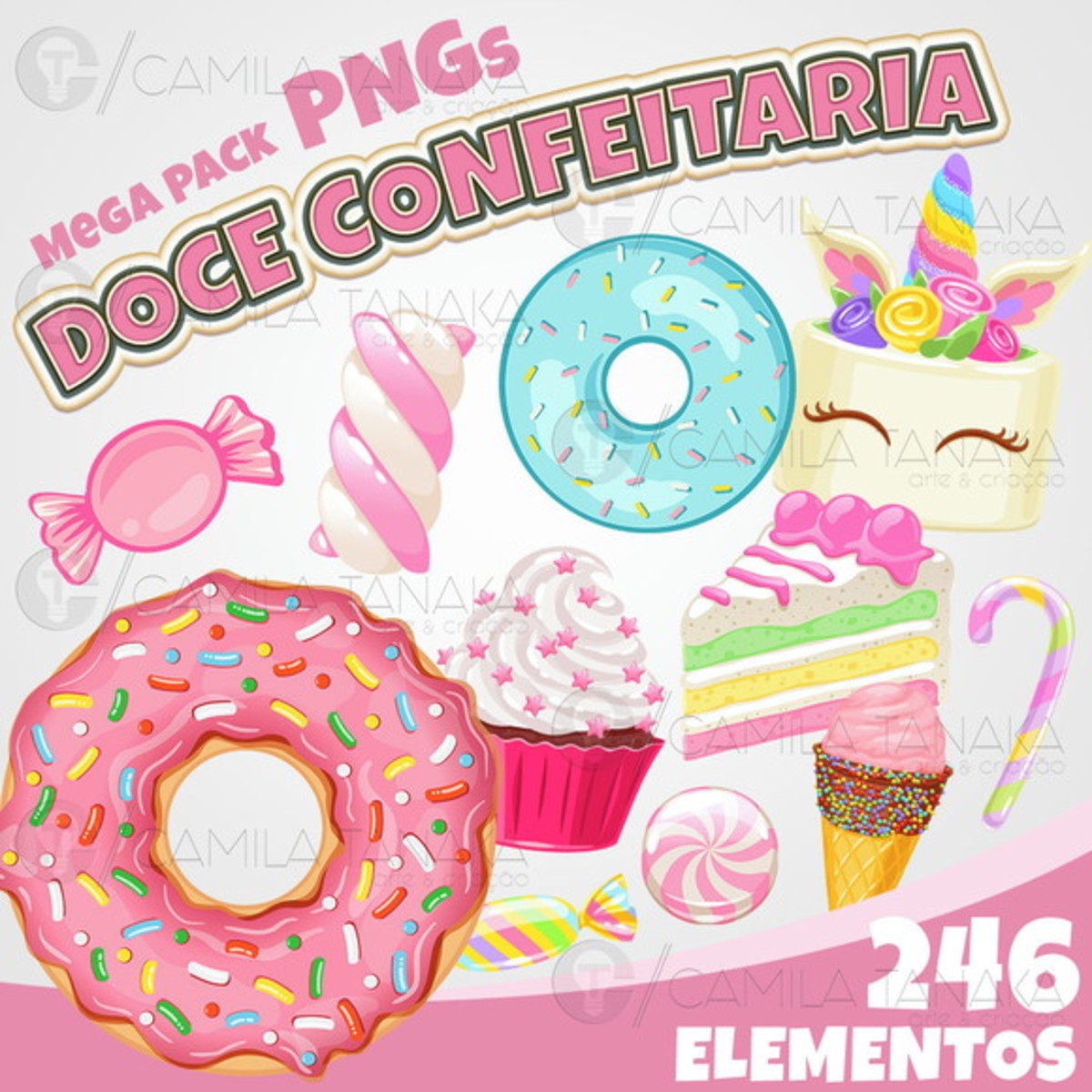 Kit Digital Png Doce Confeitaria (pague 1 Leve 3)