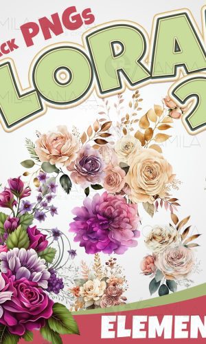 Kit Digital Png Floral Aquarela 26 (pague 1 Leve 3)