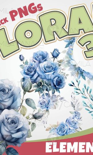 Kit Digital Png Floral Aquarela 32 (pague 1 Leve 3)