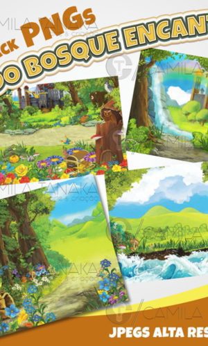 Kit Digital Png Fundo Bosque Aquarela (pague 1 Leve 3)