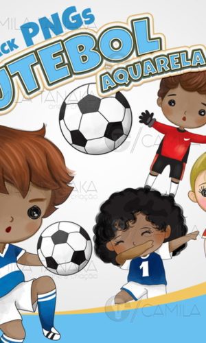 Kit Digital Png Futebol Aquarela Cute (pague 1 Leve 3)