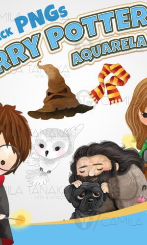 Kit Digital Png Harry Potter Aquarela Cute (pague 1 Leve 3)