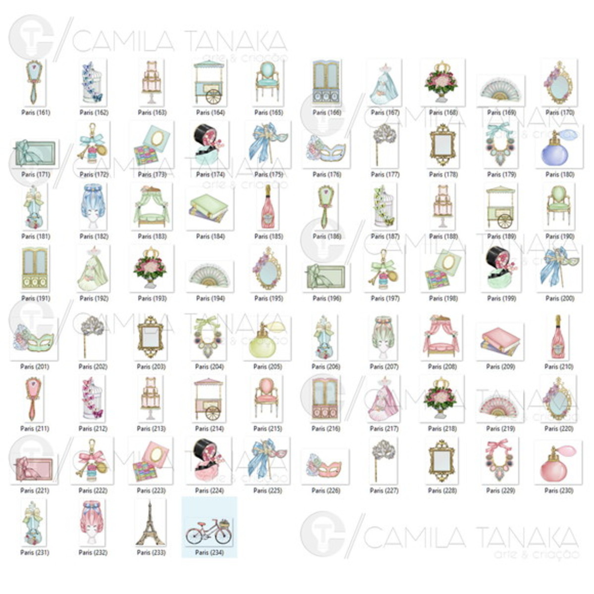 Kit Digital Png Paris Aquarela (pague 1 Leve 3) - Imagem 2