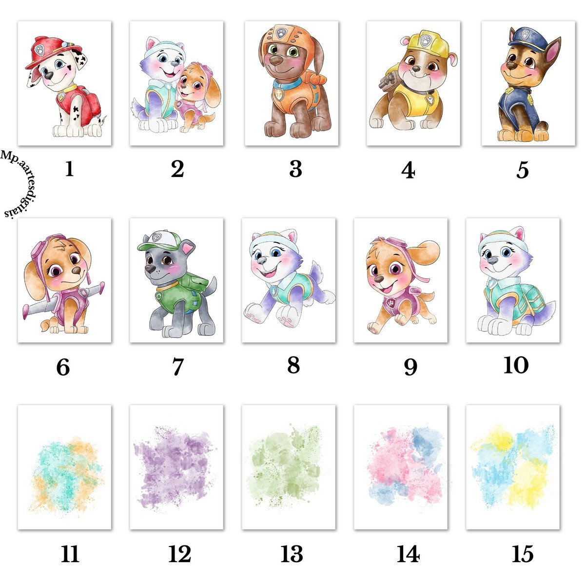 Kit Digital Patrulha Canina Aquarela Png 010 Compre 1 Leve 2 - Imagem 3