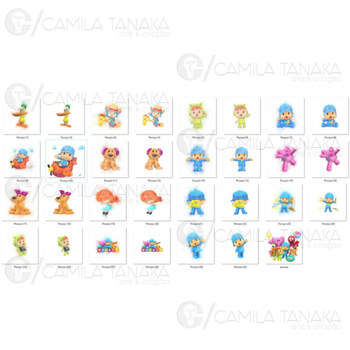 Kit Digital Png Pocoyo Aquarela (pague 1 Leve 3) - Imagem 2