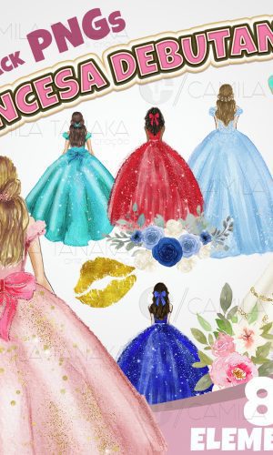 Kit Digital Png Princesa Debutante (pague 1 Leve 3)