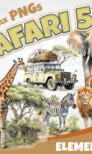 Kit Digital Png Safari Aquarela 53 (pague 1 Leve 3)