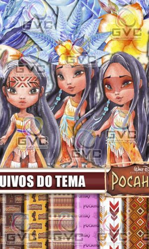 Kit Digital Pocahontas Aquarela